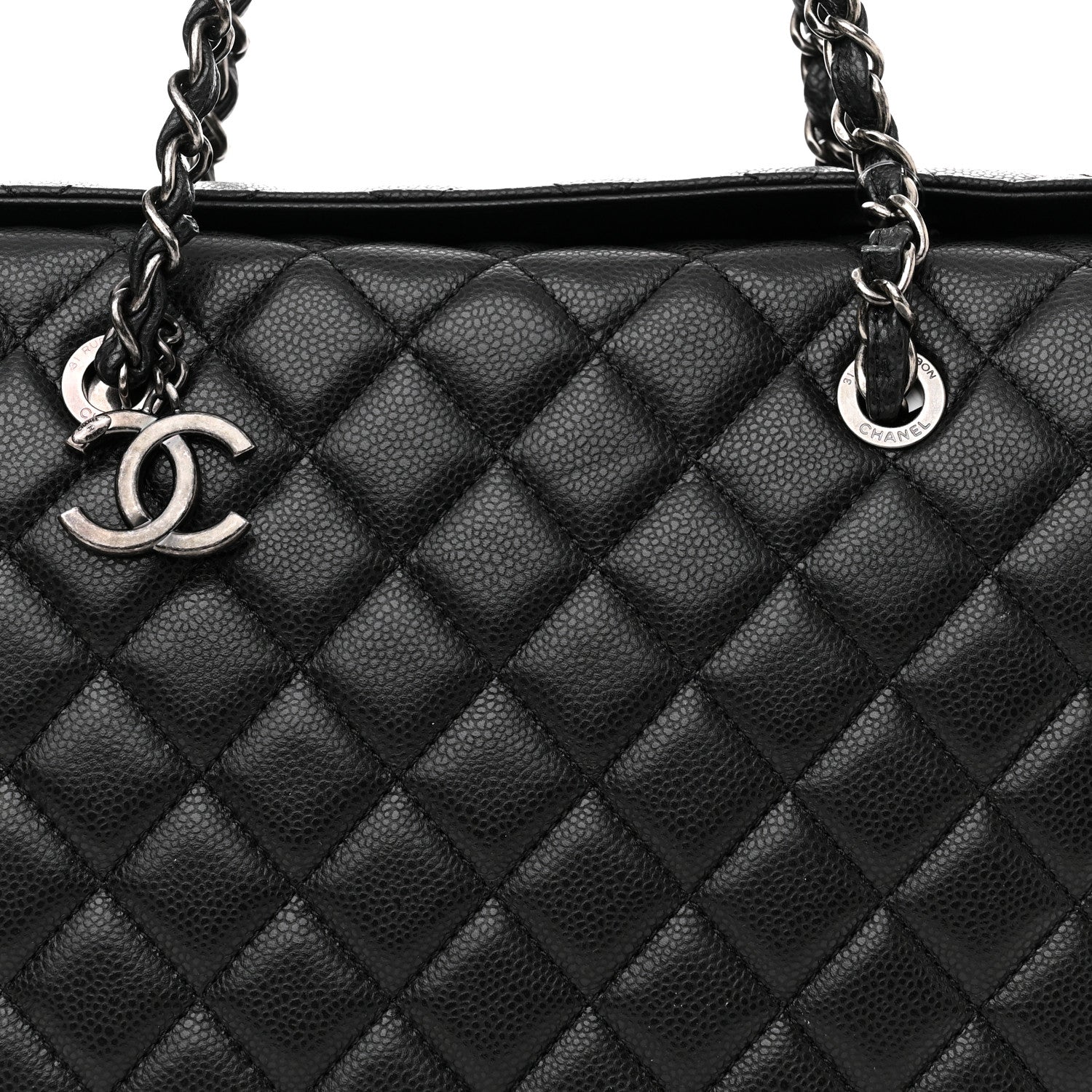 Chanel Caviar Quilted City Shopping Tote Black 12 of 14