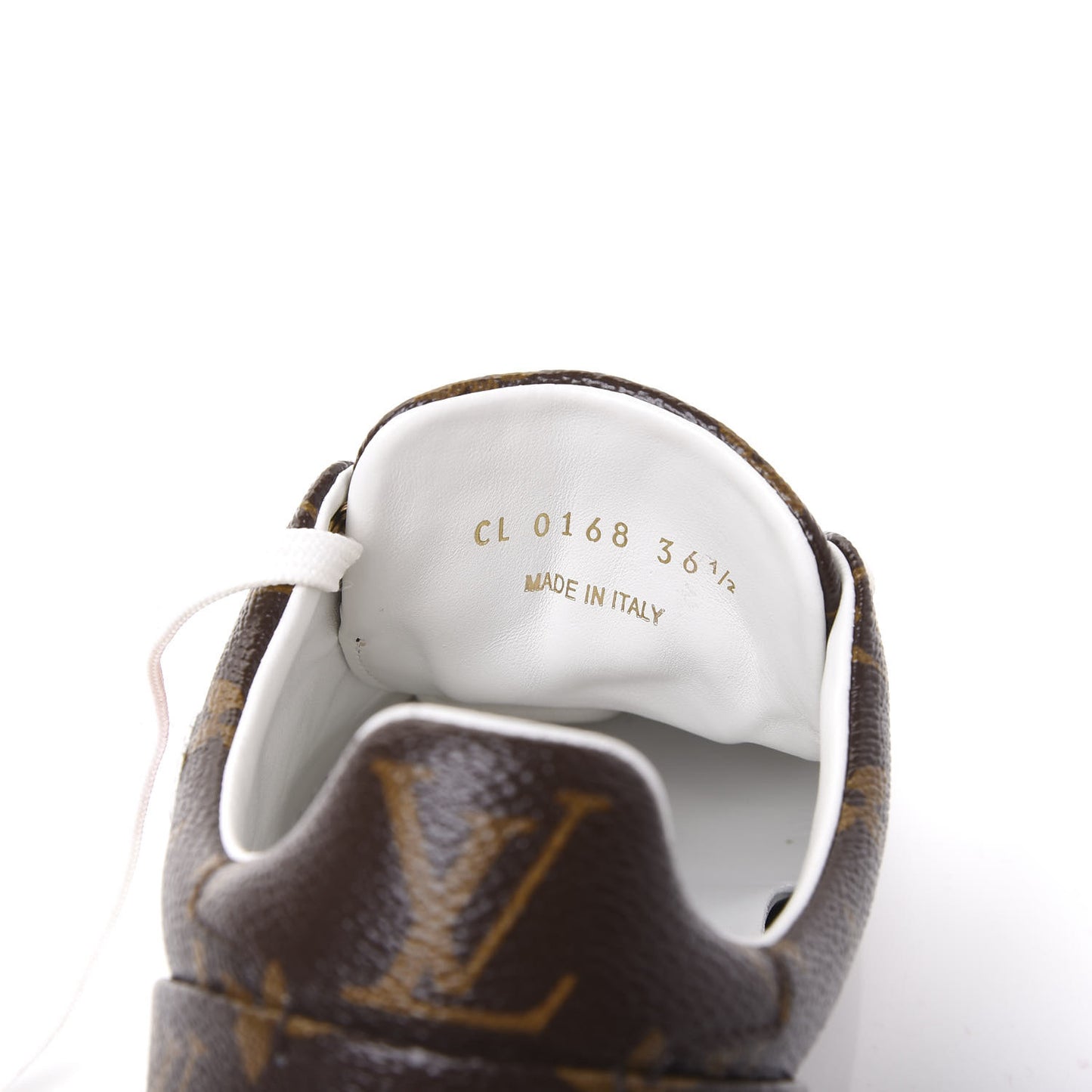 Calfskin Monogram LV Black Heart Sneakers 36.5 Cacao