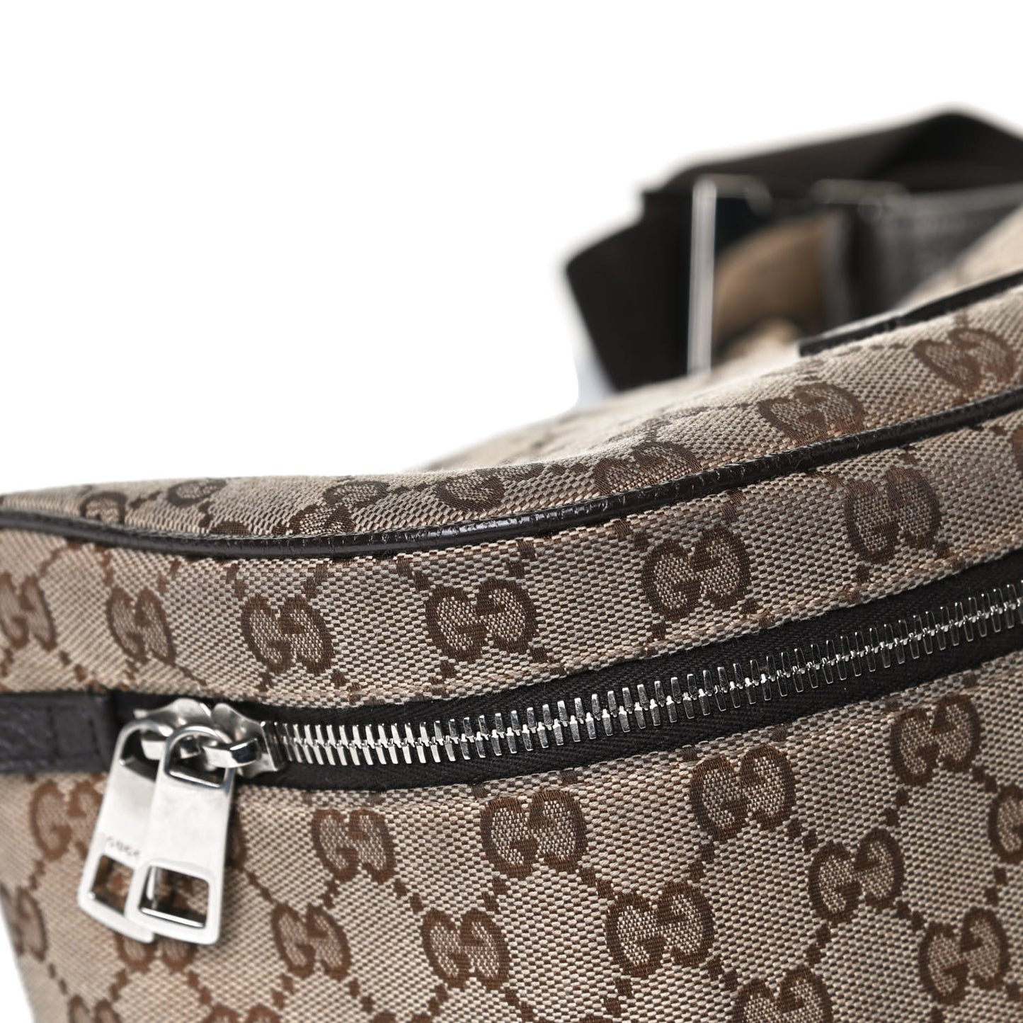 Monogram Dollar Calfskin Waist Pouch Beige Ebony Testa di Moro Marrone Scuro