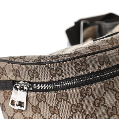 Gucci Monogram Dollar Calfskin Waist Pouch Beige Ebony Testa di Moro Marrone Scuro 13 of 15