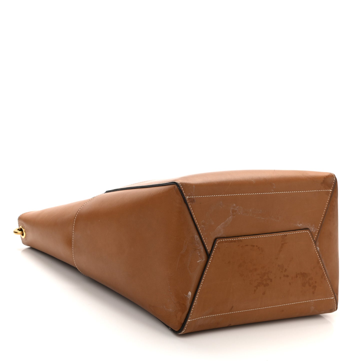 Natural Calfskin Sangle Bucket Bag Light Camel