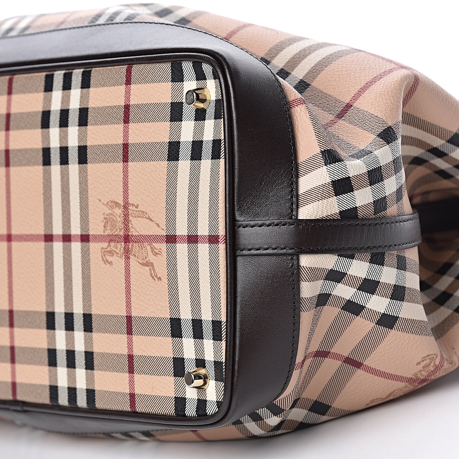 Burberry Haymarket Check Medium Golderton Tote Chocolate 10 of 11