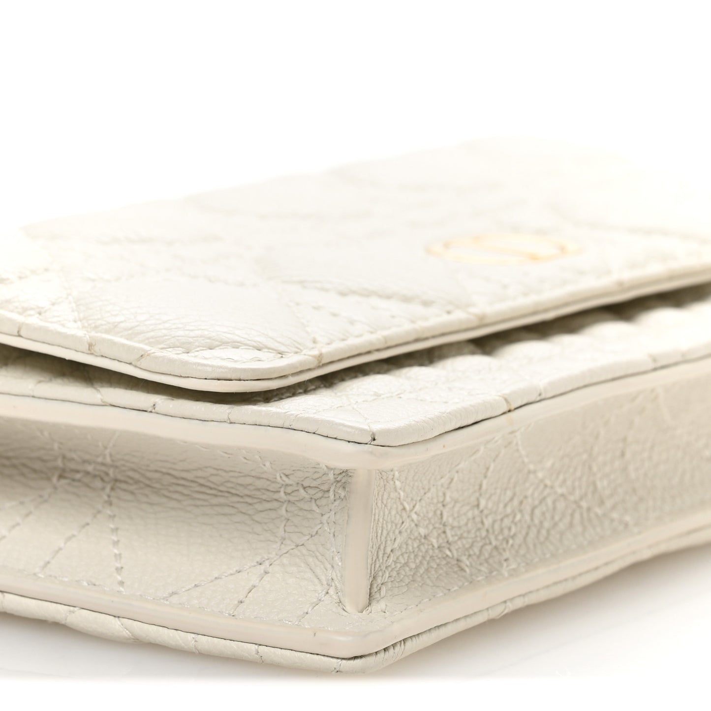 Supple Calfskin Caro Pouch with Chain Latte