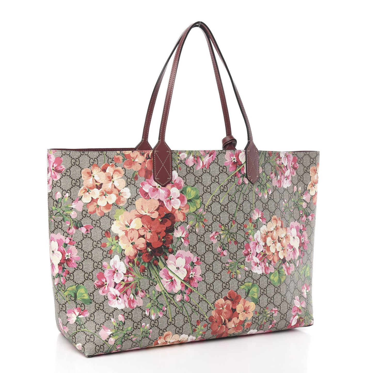 GG Supreme Monogram Blooms Large Reversible Tote Beige Multicolor Dry Rose