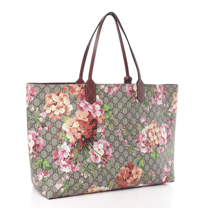 Gucci GG Supreme Monogram Blooms Large Reversible Tote Beige Multicolor Dry Rose 3 of 15