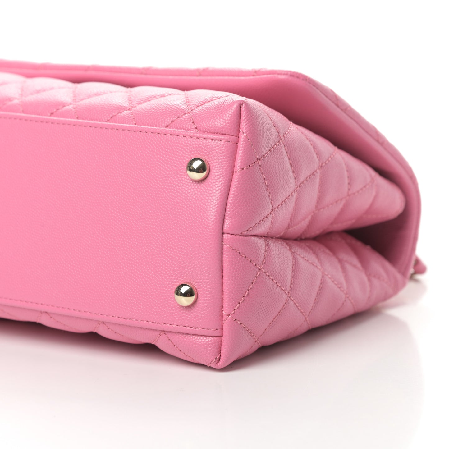 Caviar Lizard Embossed Quilted Small Coco Handle Flap Pink