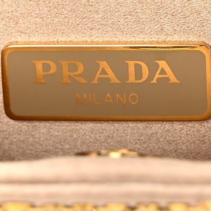 Prada Satin Crystal Cleo Adjustable Strap Shoulder Bag Platino 6 of 9