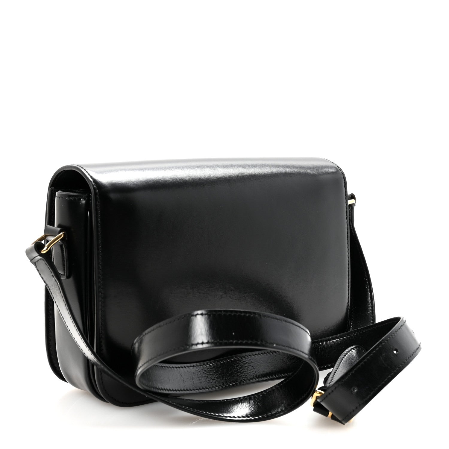 Celine Shiny Calfskin Medium Triomphe Black 3 of 10