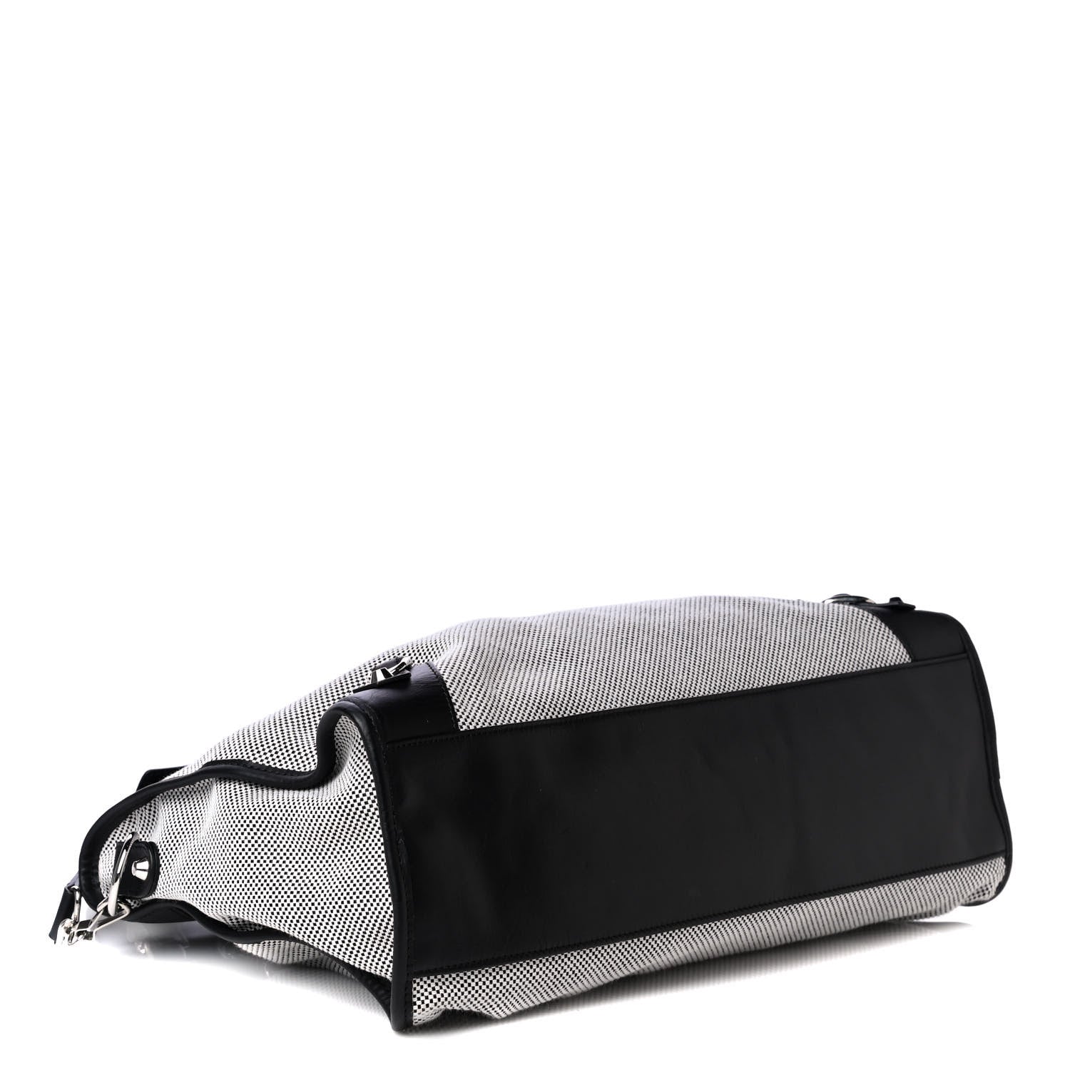 Balenciaga Calfskin Twill Classic Hardware Perforated City Black White 4 of 4
