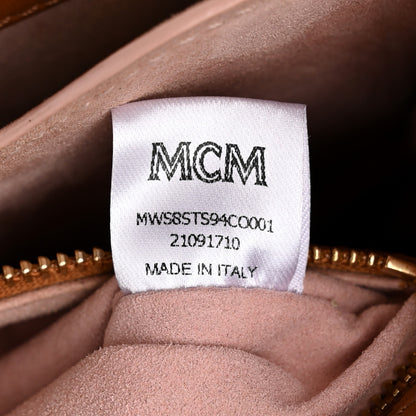 MCM Suede Calfskin Trisha Small Shoulder Bag Brown 7 of 14