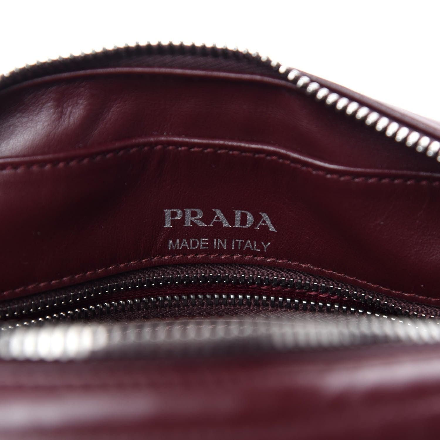 Prada Soft Calfskin Impunture Diagramme Camera Bag Granato 8 of 9