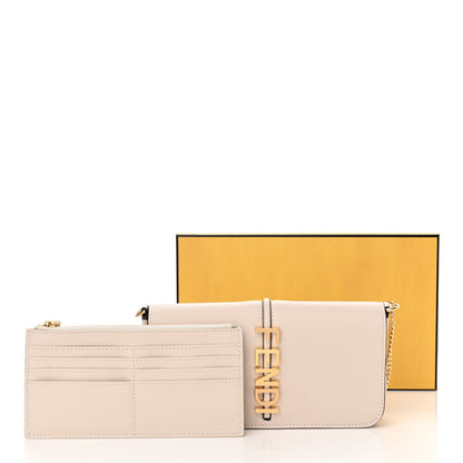 Fendi Vitello Grace Matte Fendigraphy Wallet on Chain Latte 11 of 11