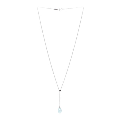 Tiffany 18K White Gold Aquamarine Rainbow Drops Pendant Necklace 3 of 5