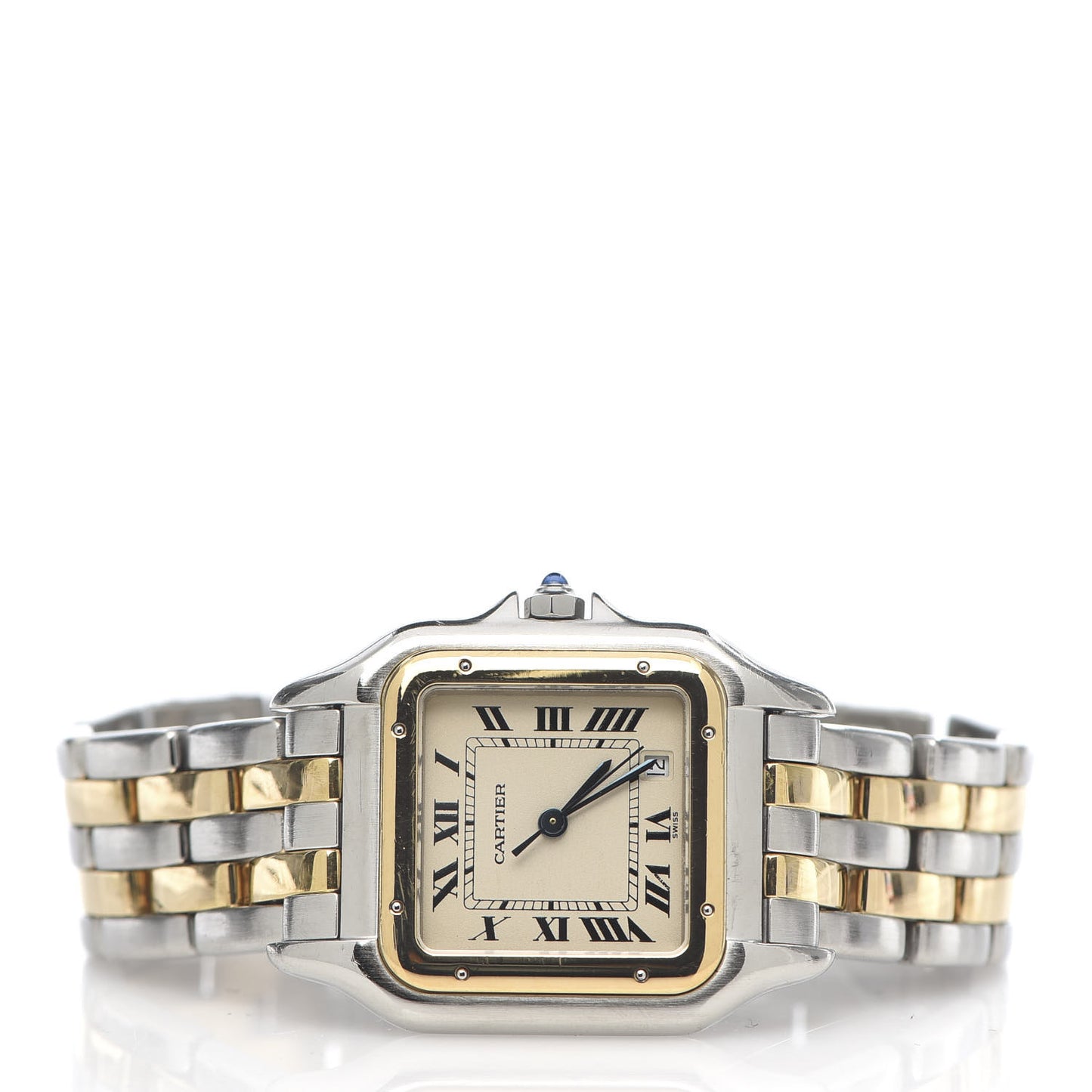 Stainless Steel 18K Yellow Gold 27mm Panthere Quartz Watch