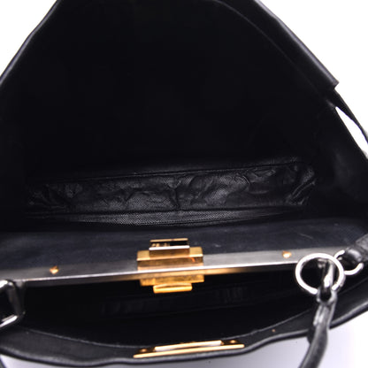 Fendi Goatskin Large Peekaboo Iconic Satchel Black 6 of 11
