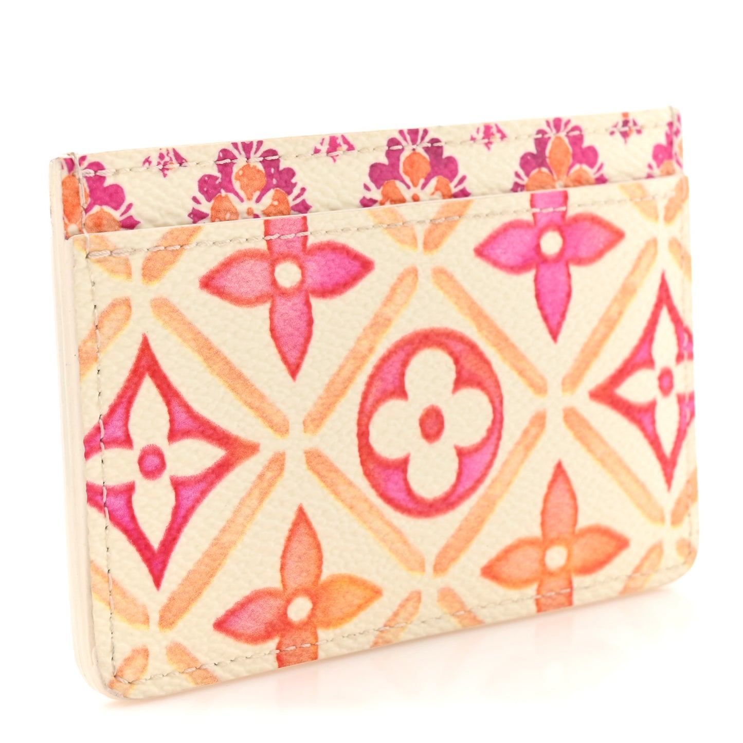 Monogram Tiles By The Pool Card Holder Coral