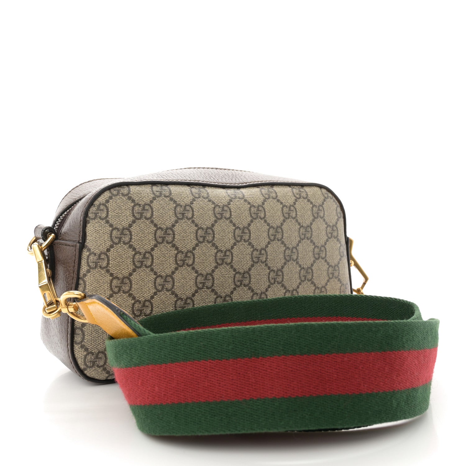 Gucci GG Supreme Monogram Web Neo Vintage Shoulder Bag Beige New Acero Crop 3 of 14