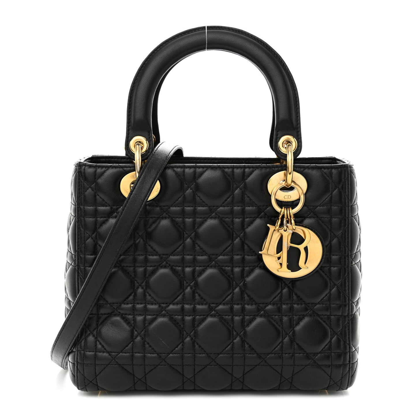 Lambskin Cannage Medium Lady Dior Black