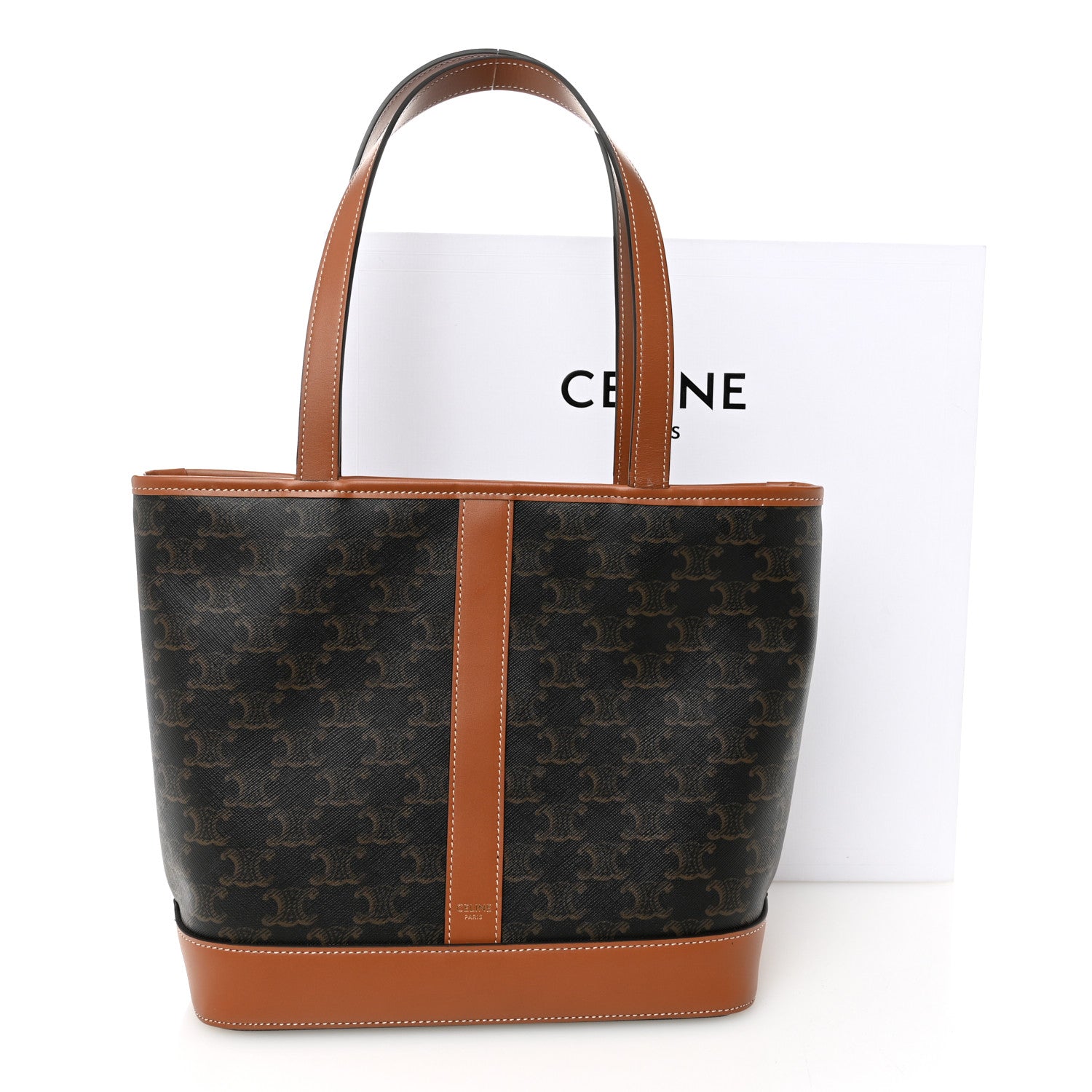 Celine Triomphe Canvas Calfskin Small Cabas Bag Tan 11 of 11