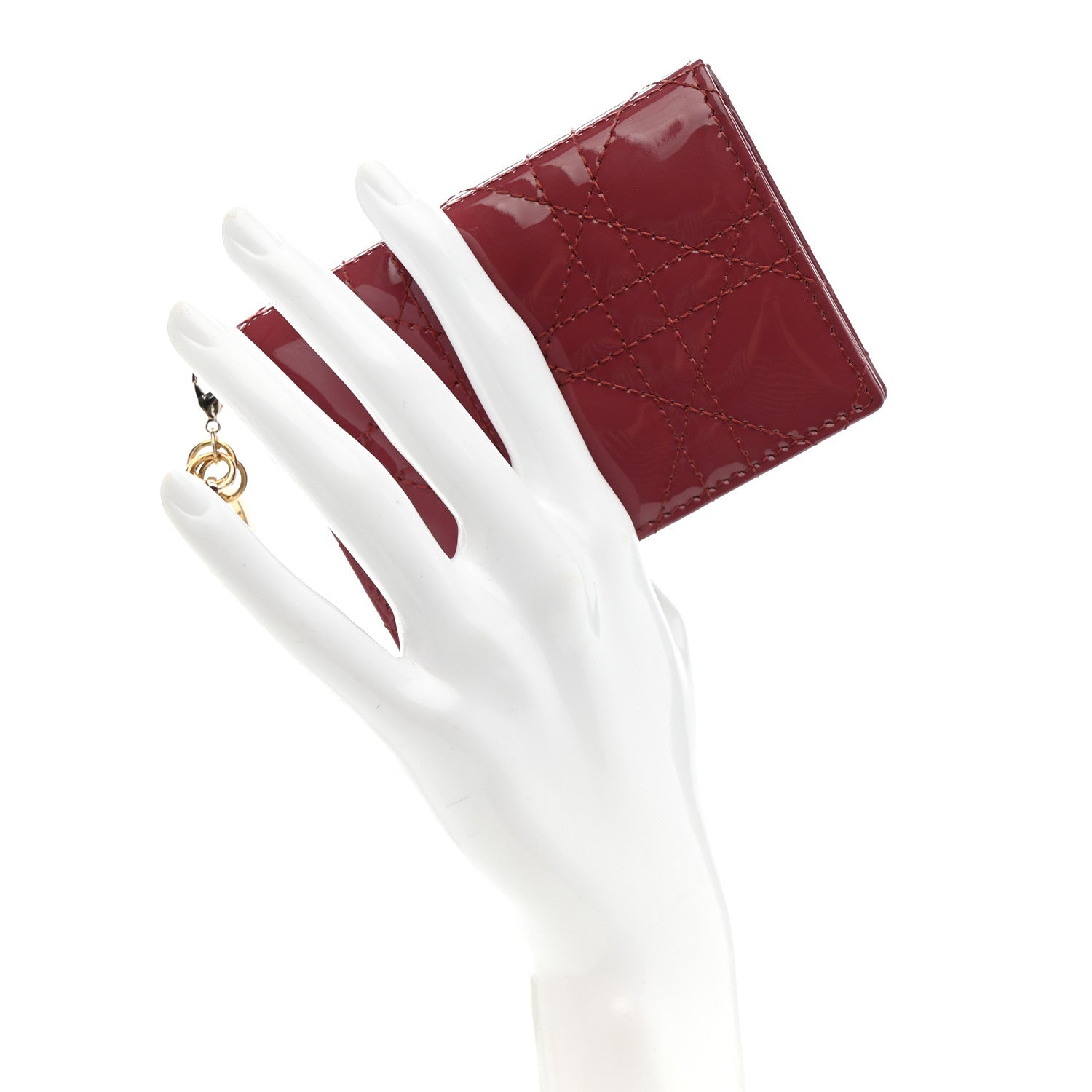 Christian Dior Patent Cannage Small Lady Dior Flap Card Holder Pink 2 of 7