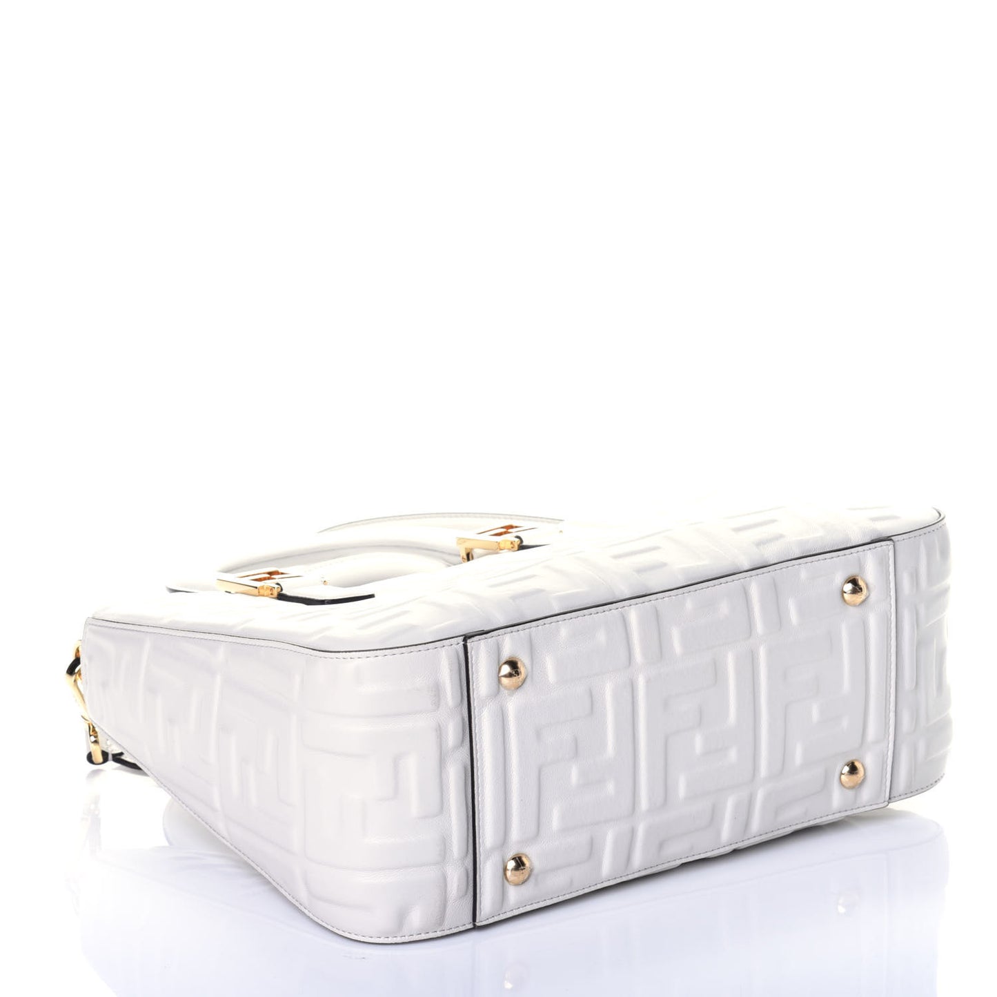 Nappa FF 1974 Embossed Small FF Tote White