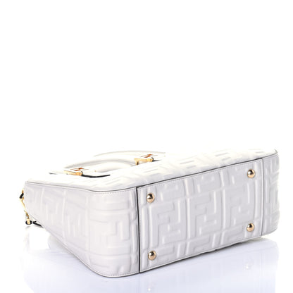 Fendi Nappa FF 1974 Embossed Small FF Tote White 5 of 10