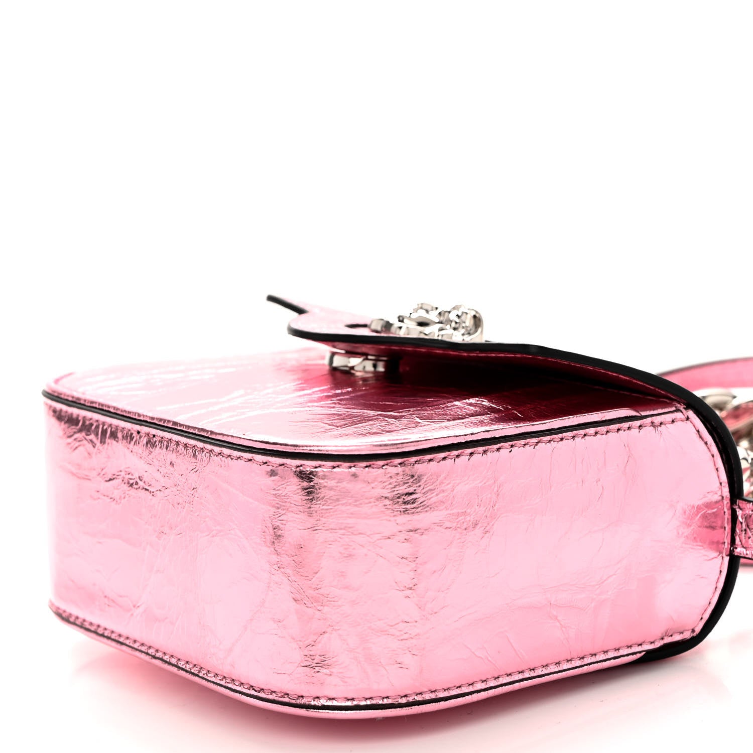 Versace Metallic Crackled Lambskin Mini La Medusa Bag Pink 10 of 11