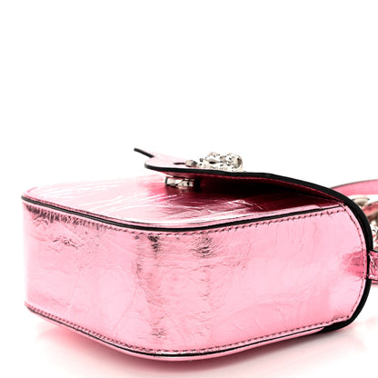 Versace Metallic Crackled Lambskin Mini La Medusa Bag Pink 10 of 11