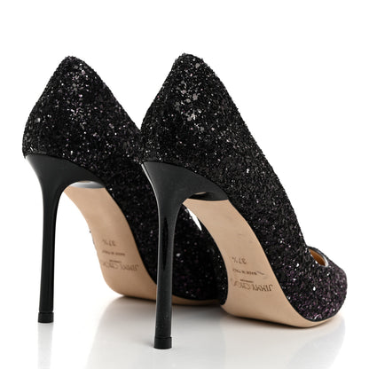 Jimmy Choo Coarse Glitter Degrade Pointy Toe Romy 100 Pumps 37.5 Pink Black 4 of 8