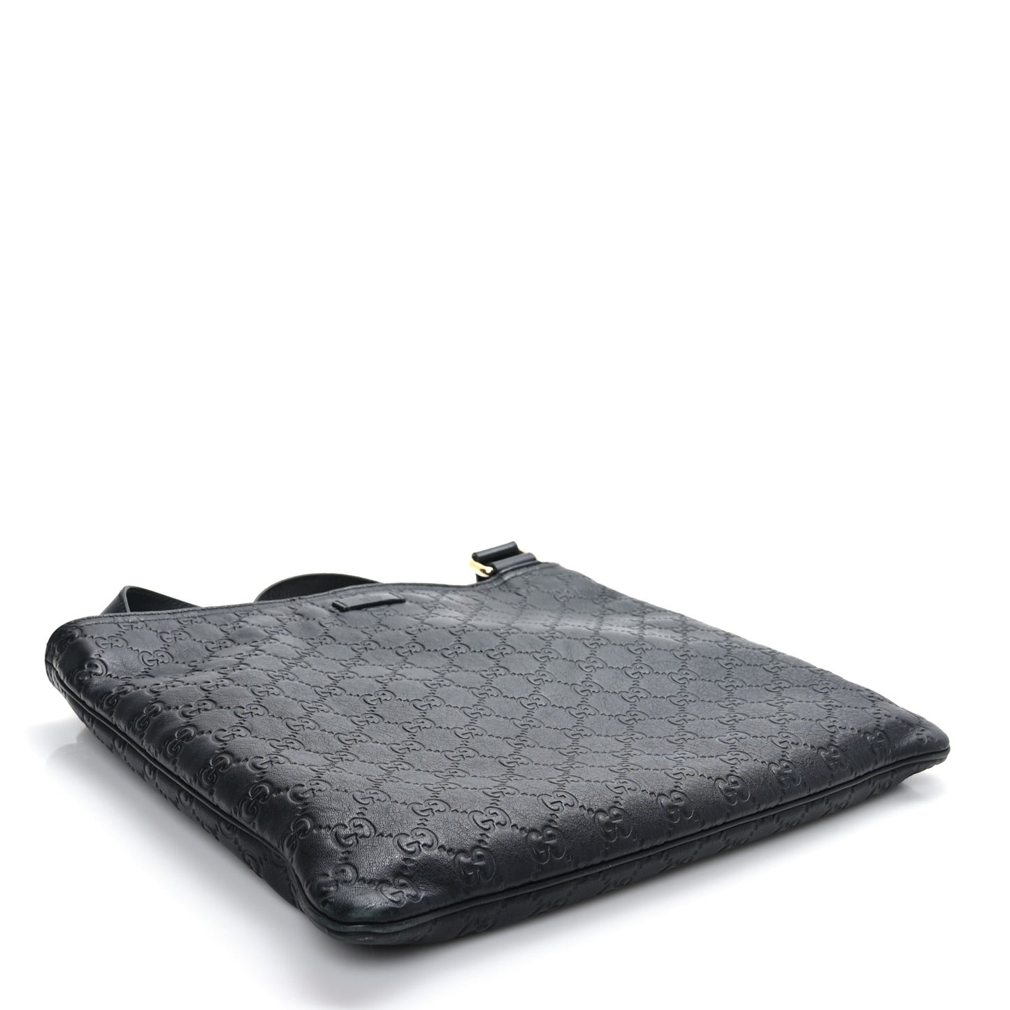 Guccissima Medium Flat Messenger Bag Black