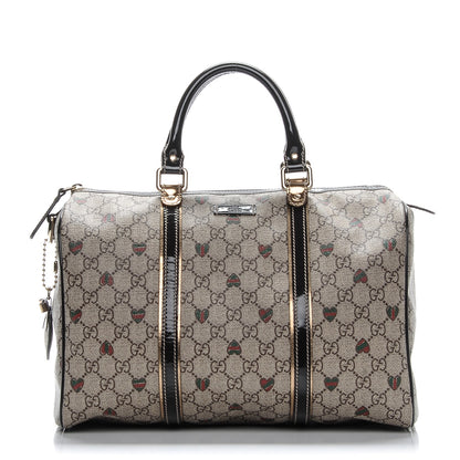 Gucci GG Plus Monogram Hearts Medium Joy Boston Dark Brown 1 of 7
