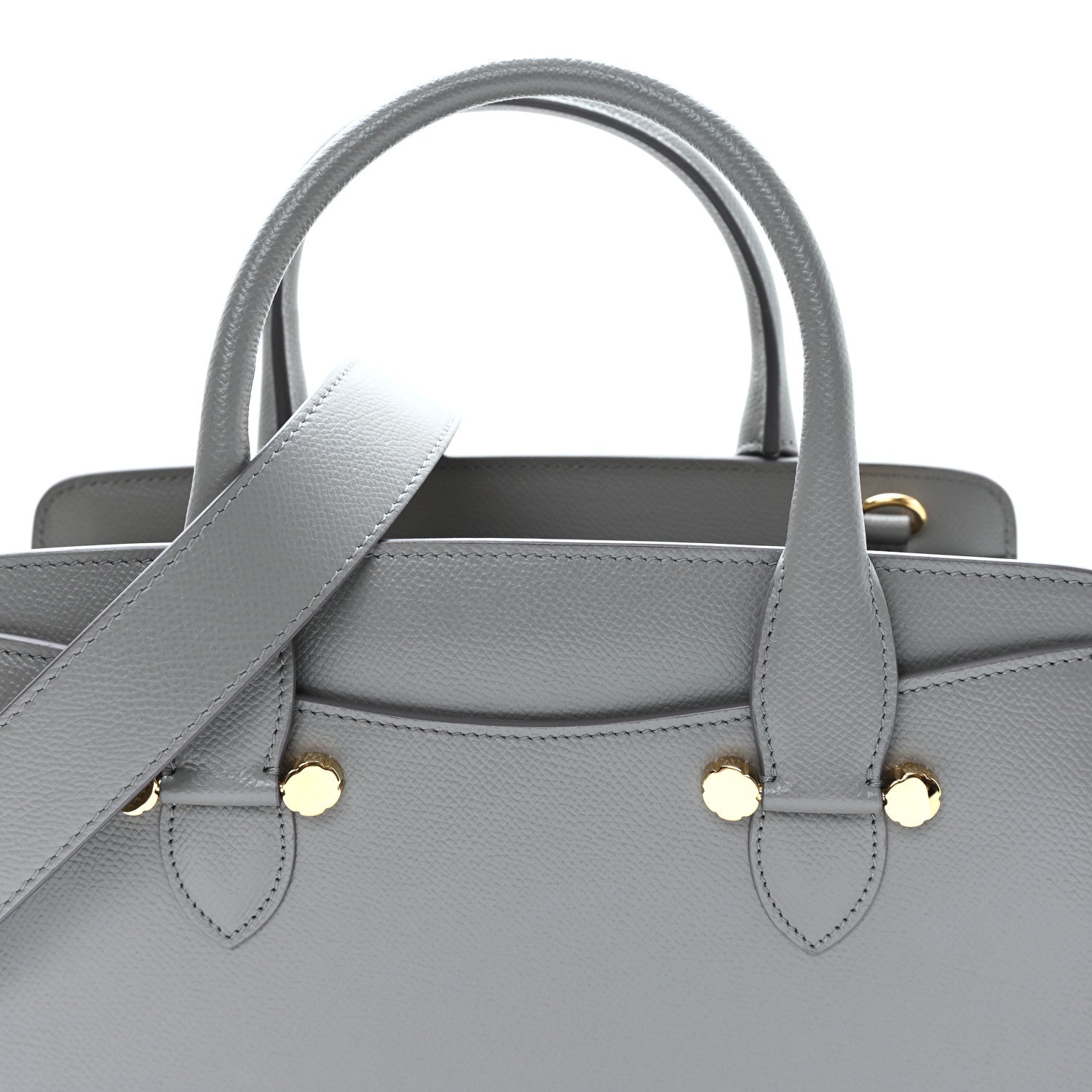 Salvatore Ferragamo Hammered Calfskin Today Satchel Grey 1893542