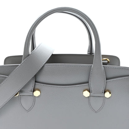 Salvatore Ferragamo Hammered Calfskin Today Satchel Grey 8 of 11