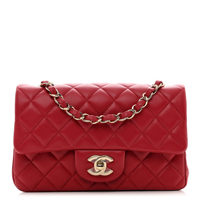 Chanel Lambskin Quilted Mini Rectangular Flap Red 1 of 11
