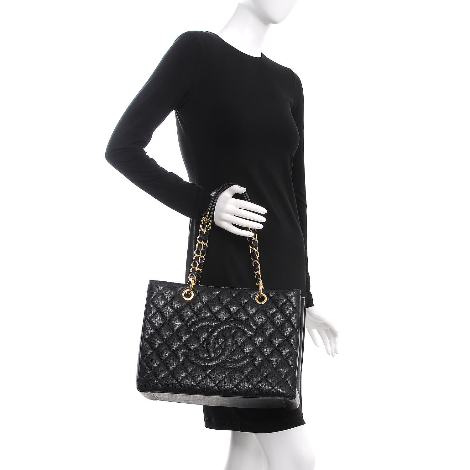 Chanel Caviar Quilted Grand Shopping Tote GST Black 2 of 7