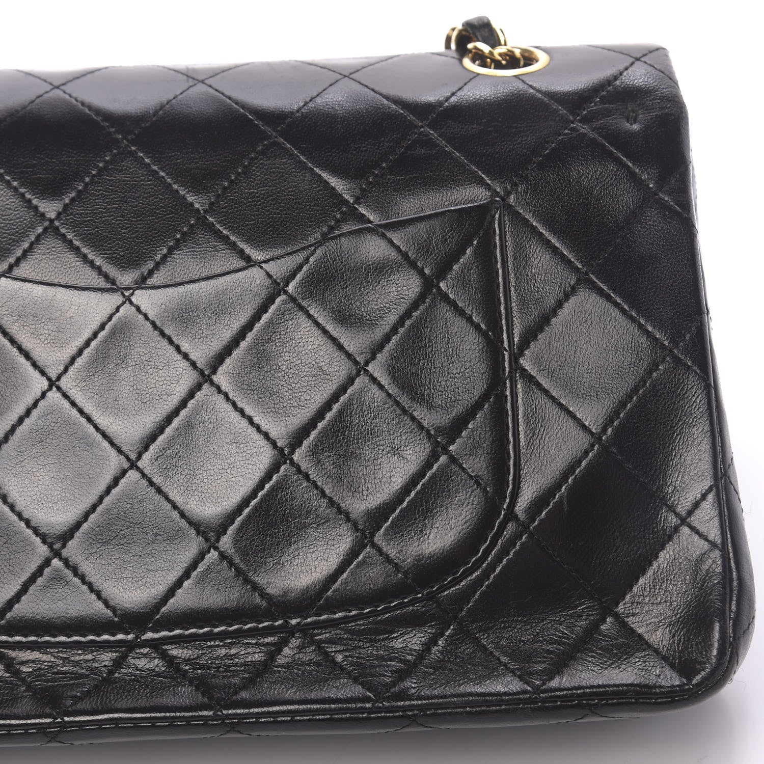 Chanel Lambskin Quilted Medium Double Flap Black 17 of 19