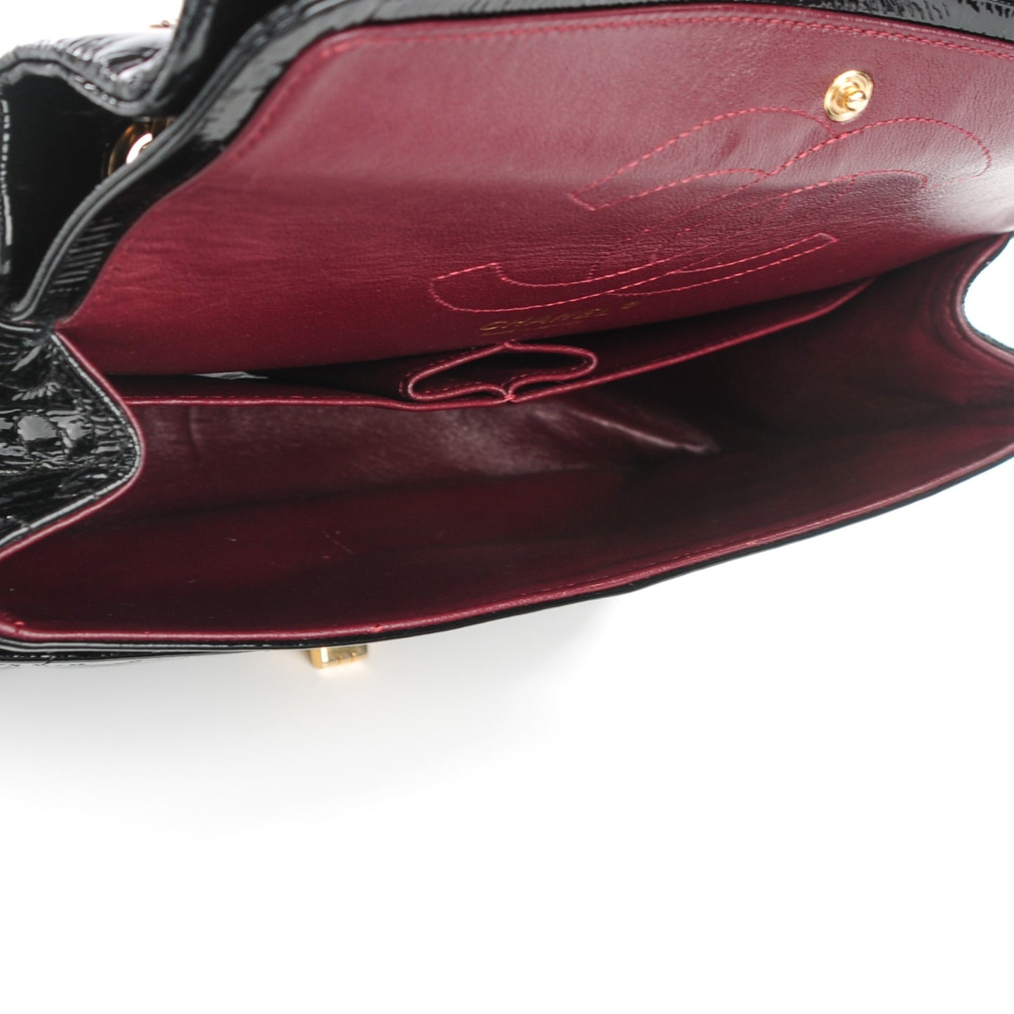 Crackled Patent Calfskin Puzzle 2.55 Reissue 226 Flap Black