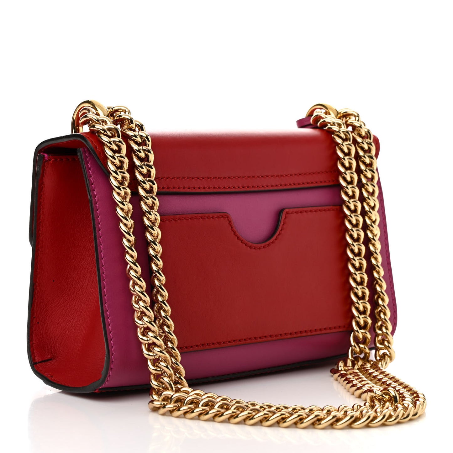 Calfskin Small Padlock Shoulder Bag New Rosette Hibiscus Red