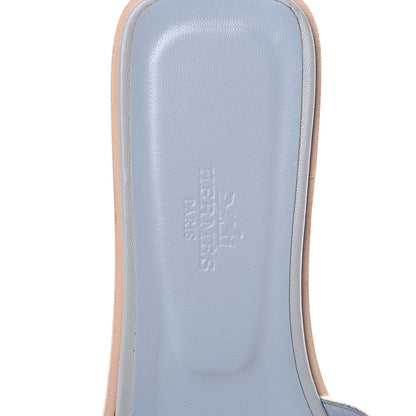 Hermes Canvas Faubourg Rainbow Oran Sandals 37.5 Multicolore Bleu Beton 7 of 8