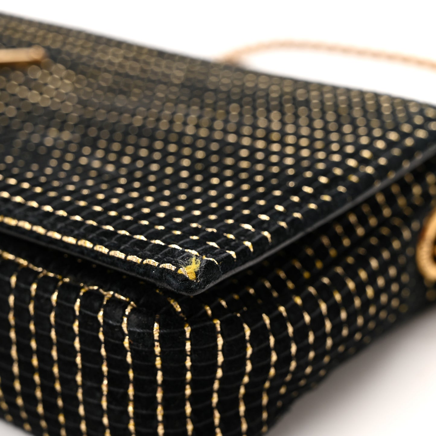 Suede Contrast Stitching Monogram Kate 99 Black