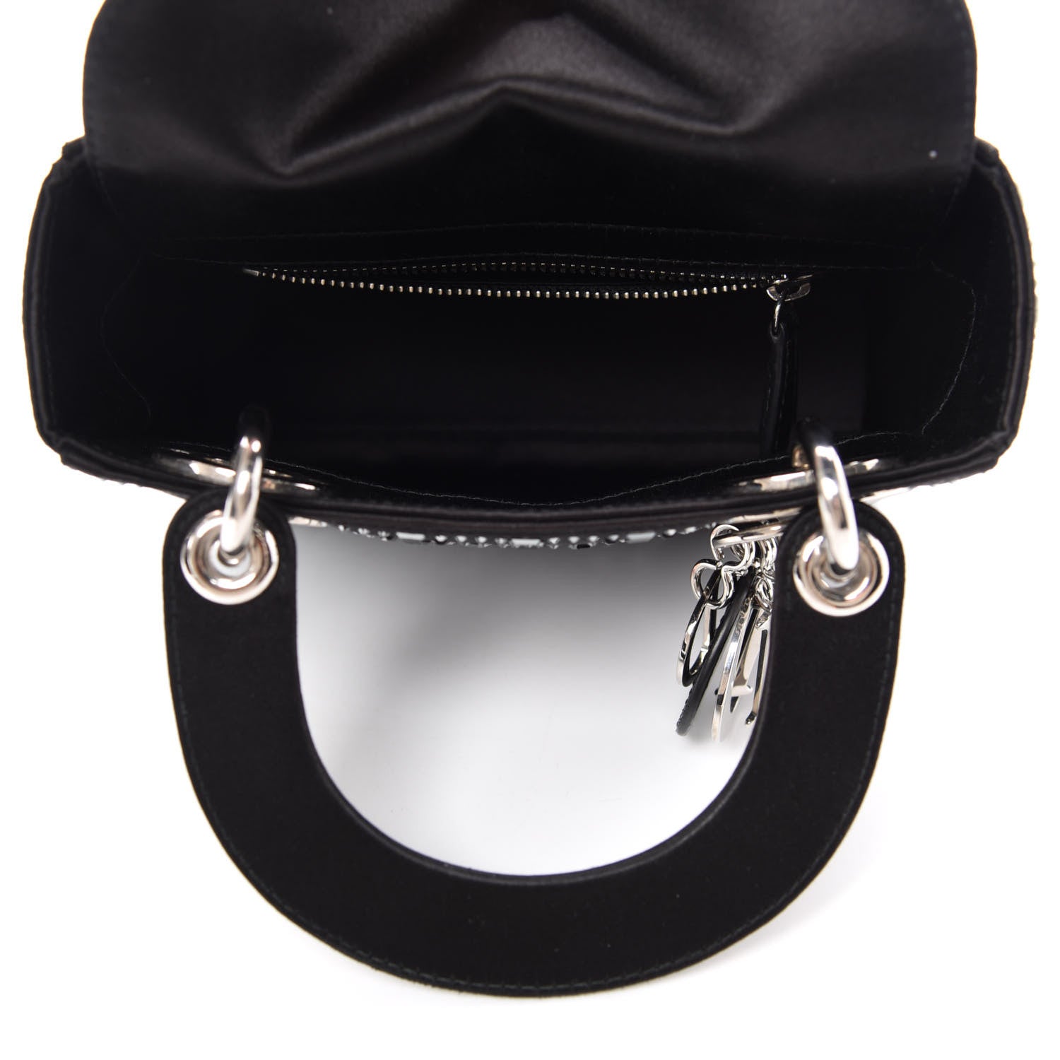 Christian Dior Satin Crystal Cannage Mini Lady Dior Black 5 of 11