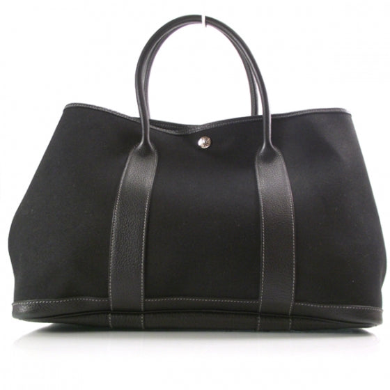 Hermes Toile Leather Garden Party Tote 1 of 9
