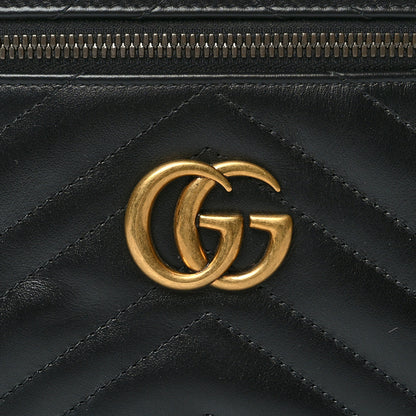 Gucci Calfskin Matelasse Large GG Marmont Vanity Cosmetic Case Black 7 of 12