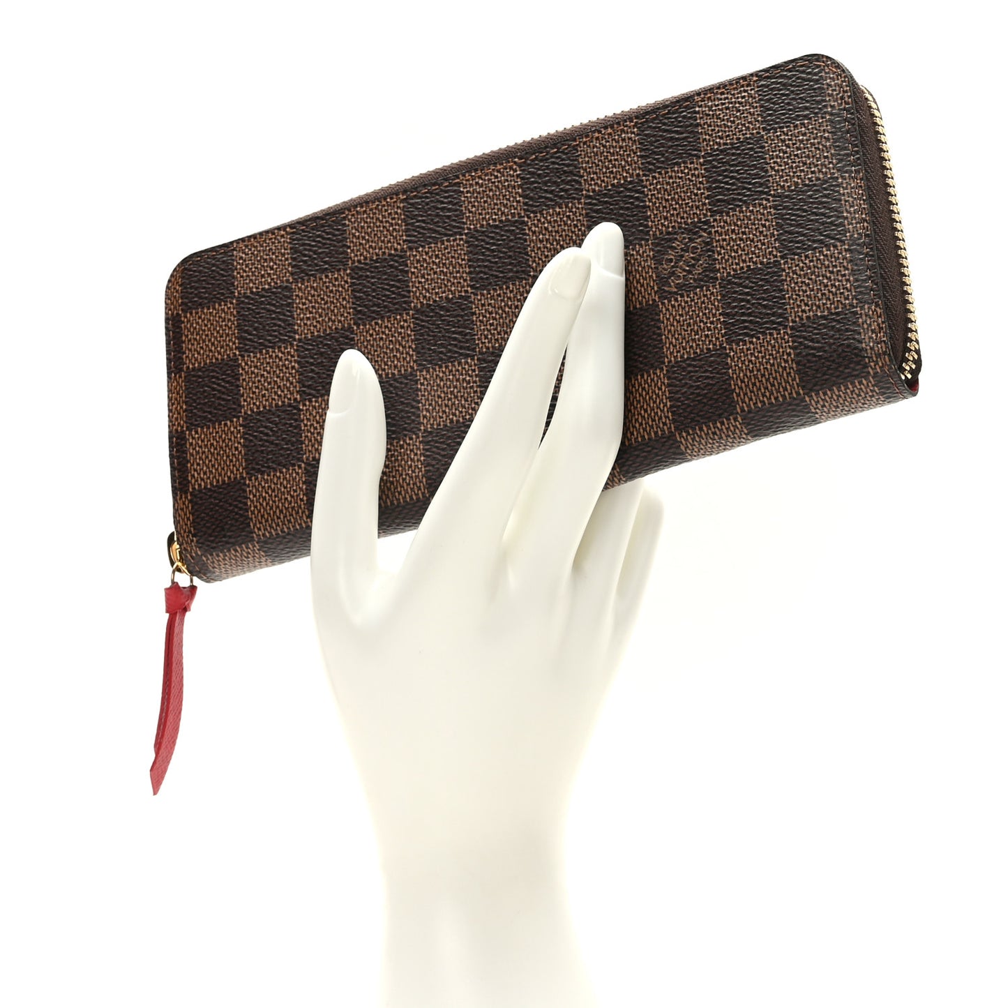 Damier Ebene Clemence Wallet Cherry