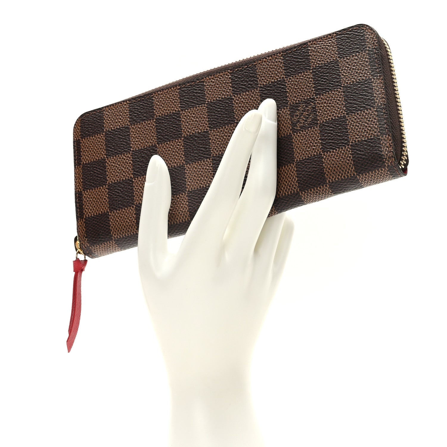 Louis Vuitton Damier Ebene Clemence Wallet Cherry 2 of 7