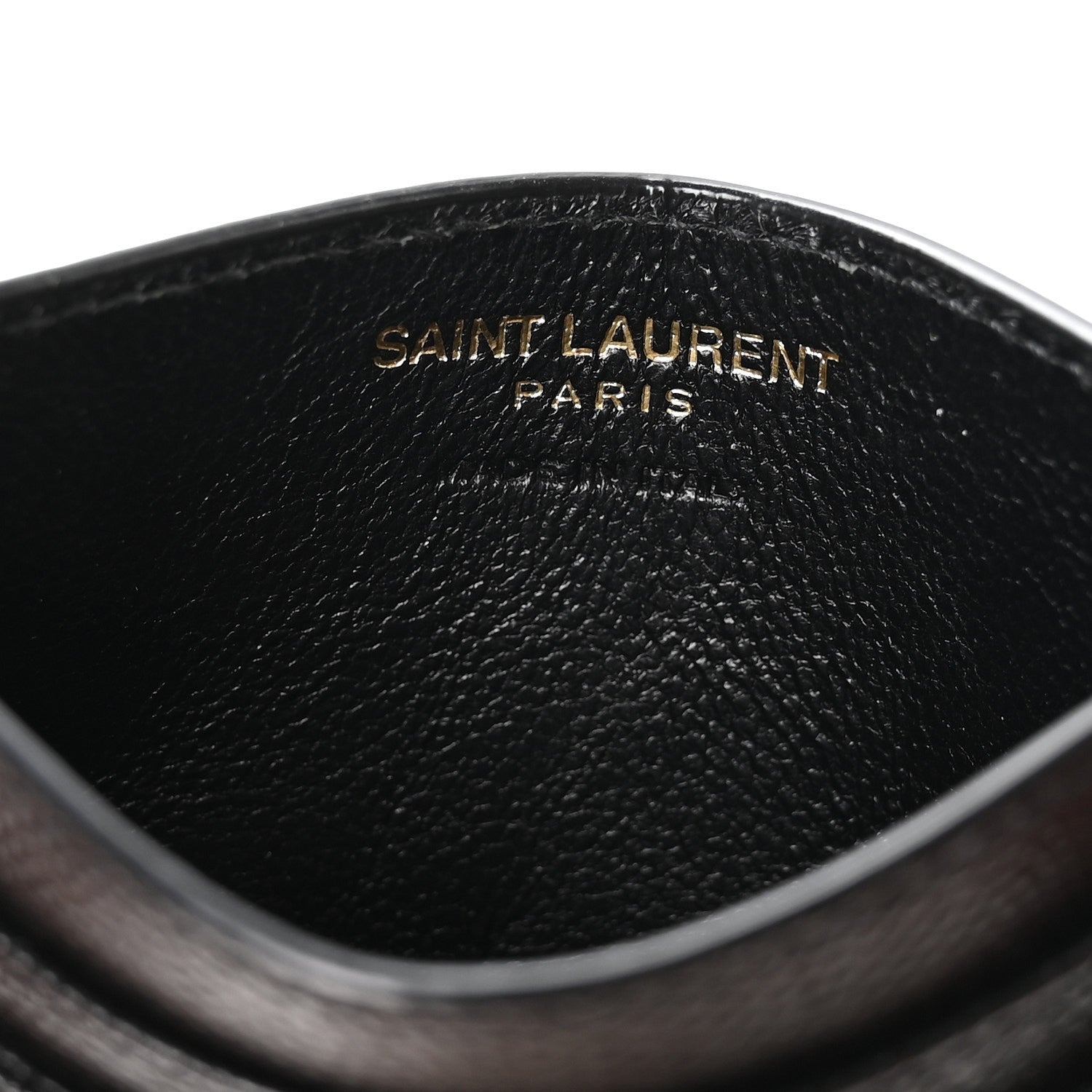 Saint Laurent Grain De Poudre Matelasse Chevron Monogram Credit Card Case Black 6 of 8
