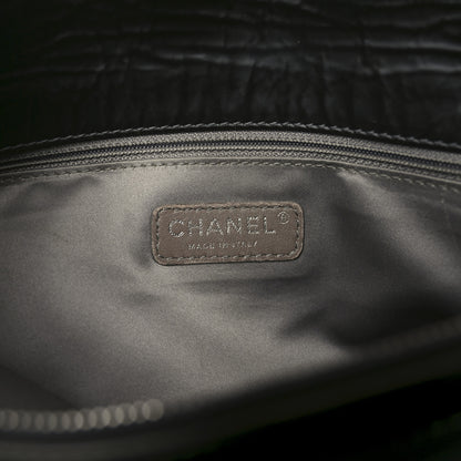 Chanel Glazed Calfskin Quilted CC XL Single Flap Black 6 of 10