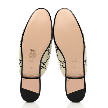 Gucci Azalea Calfskin GG Monogram Bi-Color Debossed Womens Princetown Slippers 40.5 Mystic White Black 5 of 9