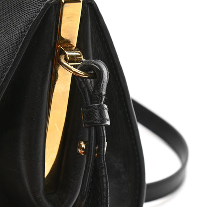 Prada Saffiano City Calfskin Light Frame Bag Black 13 of 14