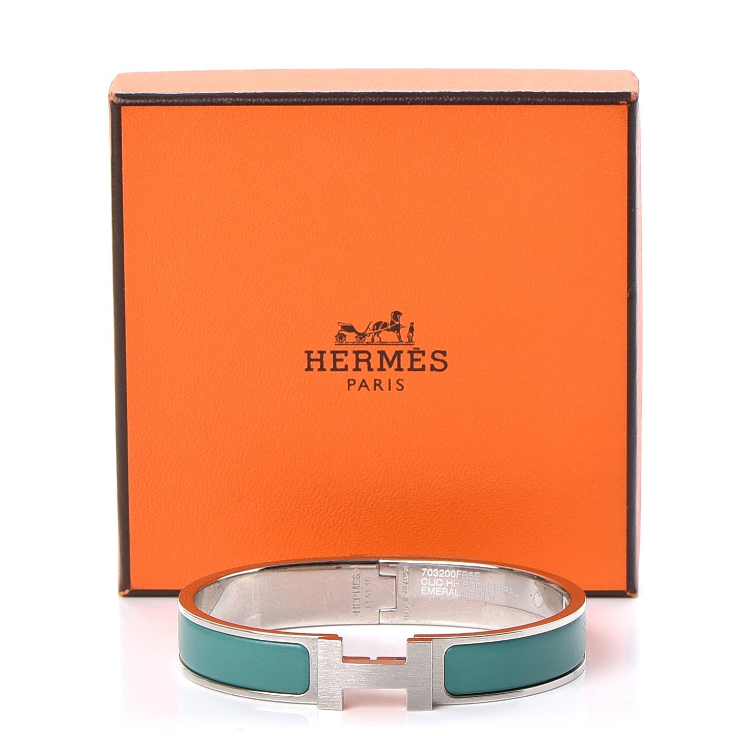 Matte Enamel Narrow Clic Clac HH Bracelet GM Emeraude